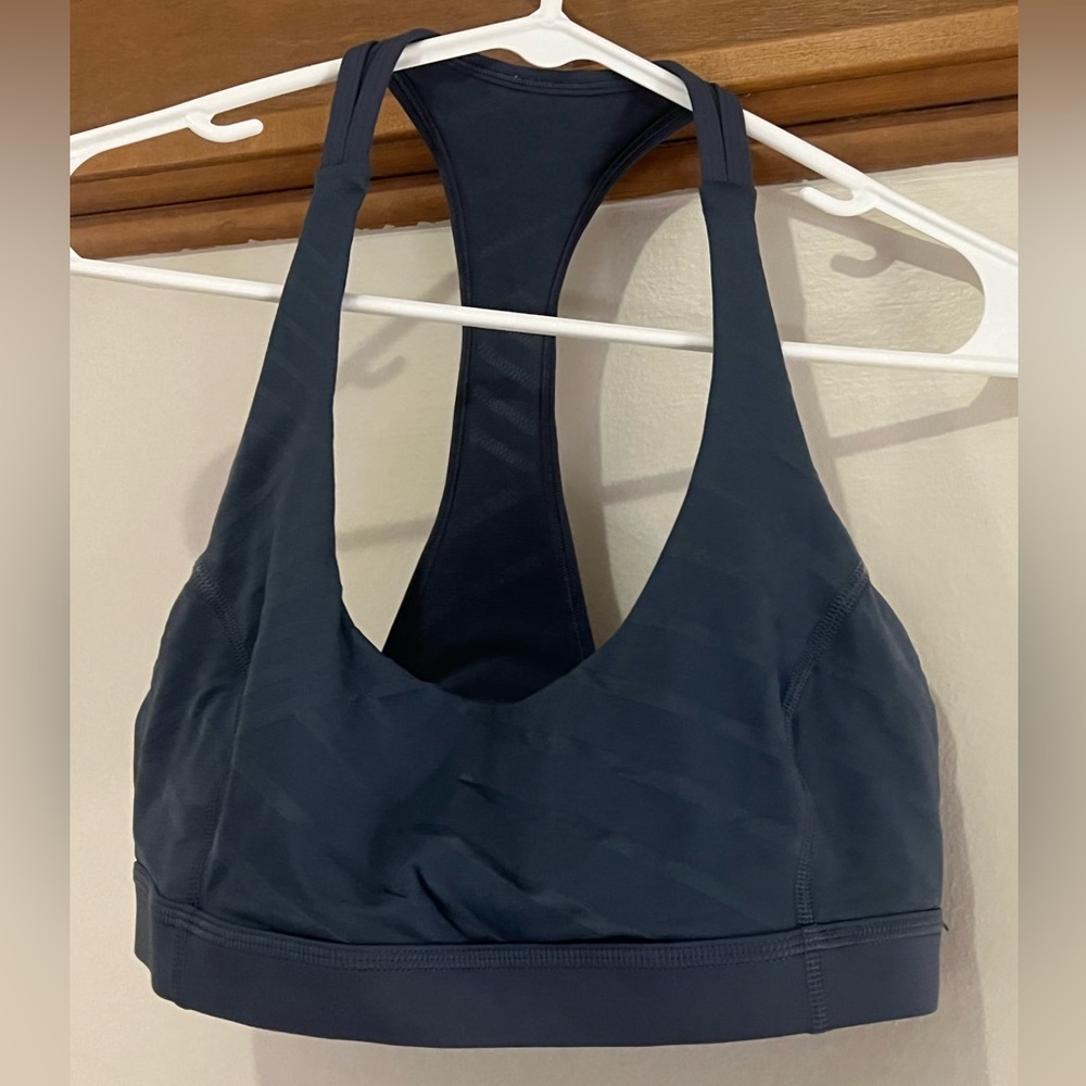 Blue Lululemon sports bra
